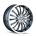 MAZZI HYPE 351 GLOSS BLACK MACHINED 18X7.5 5-105/5-115 40MM 72.62MM