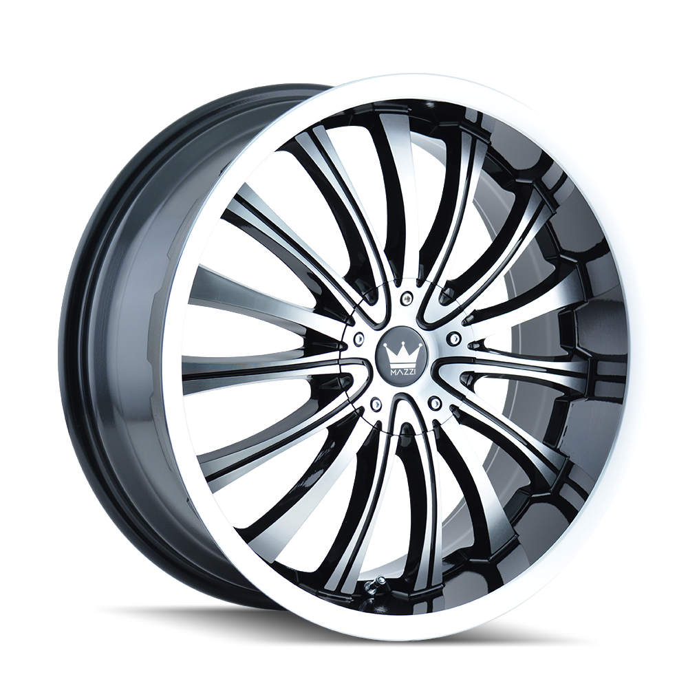 MAZZI HYPE 351 GLOSS BLACK MACHINED 18X7.5 5-105/5-115 40MM 72.62MM