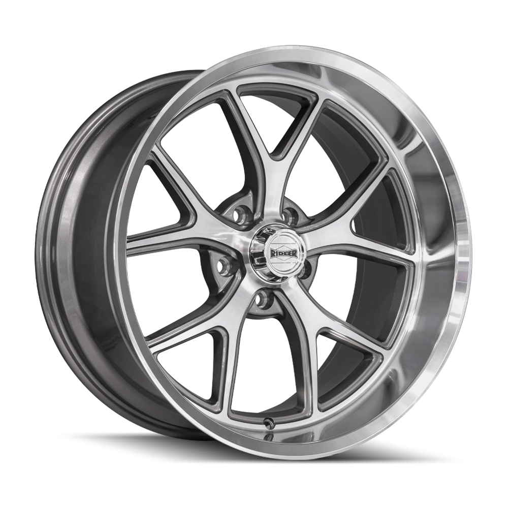 RIDLER 661 661 GLOSS GREY WITH DIAMOND CUT FACE AND LIP 18X9.5 5-127 0MM 83.82MM