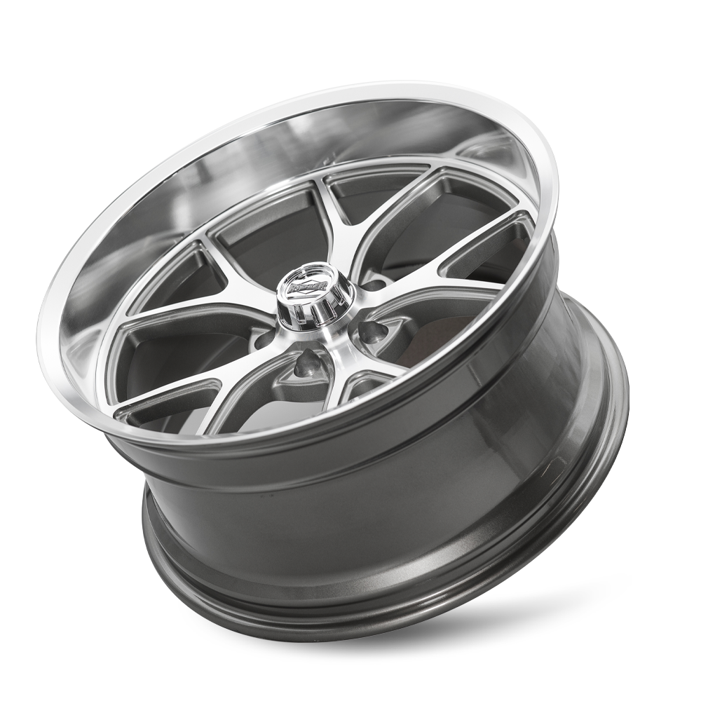RIDLER 661 661 GLOSS GREY WITH DIAMOND CUT FACE AND LIP 18X9.5 5-127 0MM 83.82MM