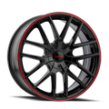 TOUREN TR60 3260 GLOSS BLACK WITH RED RING 16X7 5-100/5-114.3 42MM 72.62MM