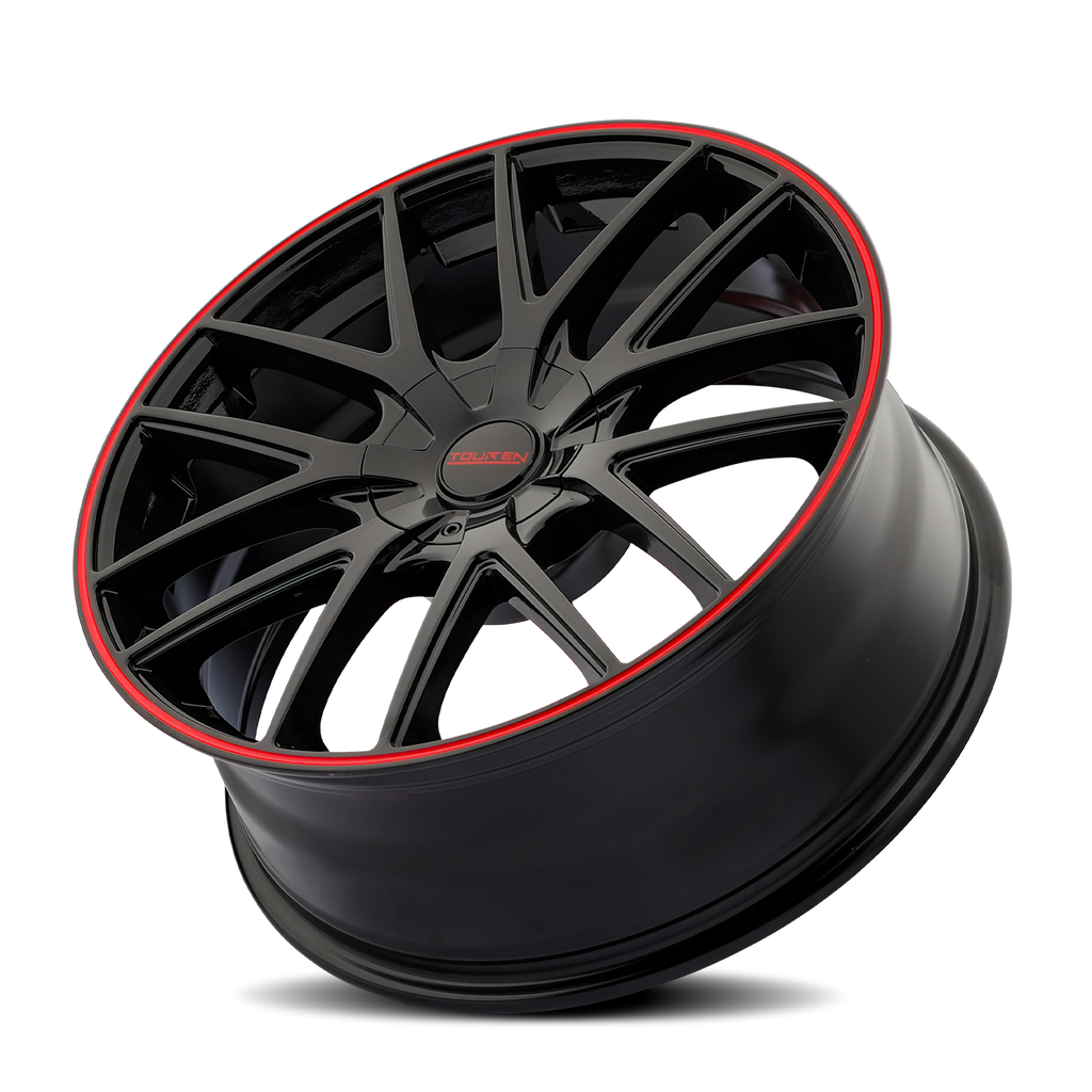 TOUREN TR60 3260 GLOSS BLACK WITH RED RING 16X7 5-100/5-114.3 42MM 72.62MM