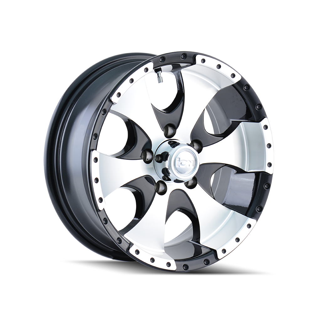 ION TRAILERWHEELS 136 GLOSS BLACK MACHINED 15X6 6-139.7 0MM 108MM