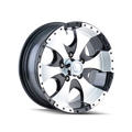 ION TRAILERWHEELS 136 GLOSS BLACK MACHINED 15X6 5-114.3 0MM 83.82MM