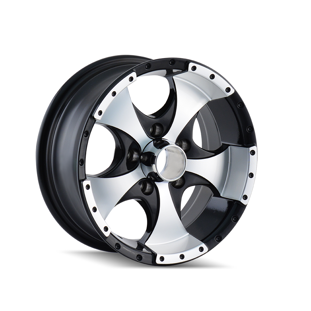 ION TRAILERWHEELS 136 GLOSS BLACK MACHINED 15X6 6-139.7 0MM 108MM