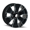 TRAILER WHEELS 14 GLOSS BLACK MACHINED 15X6 5-114.3 0MM 83.82MM