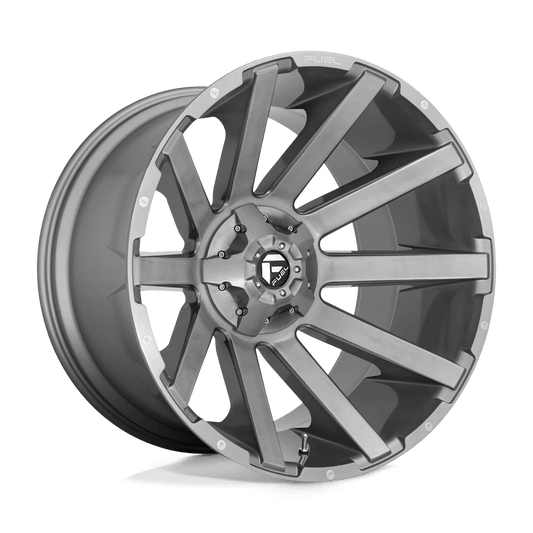 FUEL D714 CONTRA PLATINUM 24x14 5x127/5x139.7 -75 BRUSHED GUN METAL TINTED CLEAR