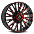 XF OFFROAD XF-226 20.0x10.0 8x165.1/8x170 GLOSS BLACK RED MILLED