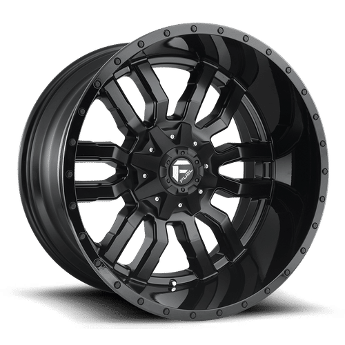 FUEL OFF-ROAD D596 SLEDGE 24.0x12.0 8x165.1 MATTE BLACK GLOSS BLACK LIP