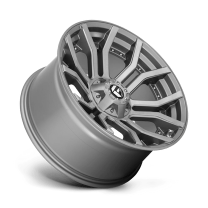 FUEL D713 RAGE PLATINUM 24x12 8x180 -44 BRUSHED GUN METAL TINTED CLEAR