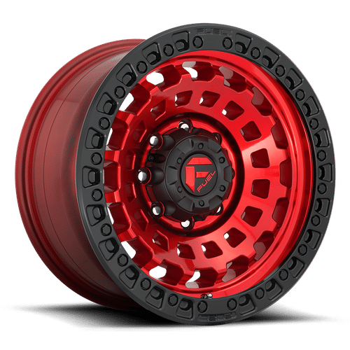 Fuel D632 ZEPHYR 18x9 8x170 -12 CANDY RED BLACK BEAD RING