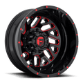 Fuel D656 20x8.25 8x200 -201 GLOSS BLACK RED TINTED CLEAR