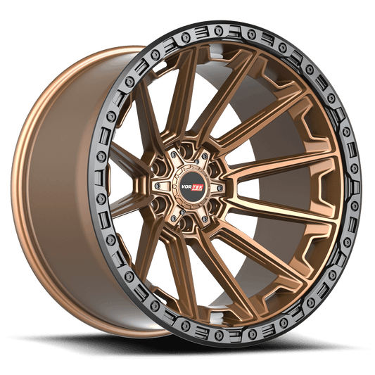 VORTEK VRT-601 17.0x9.0 6x135/6x139.7 Matte Bronze With Black Bead Ring