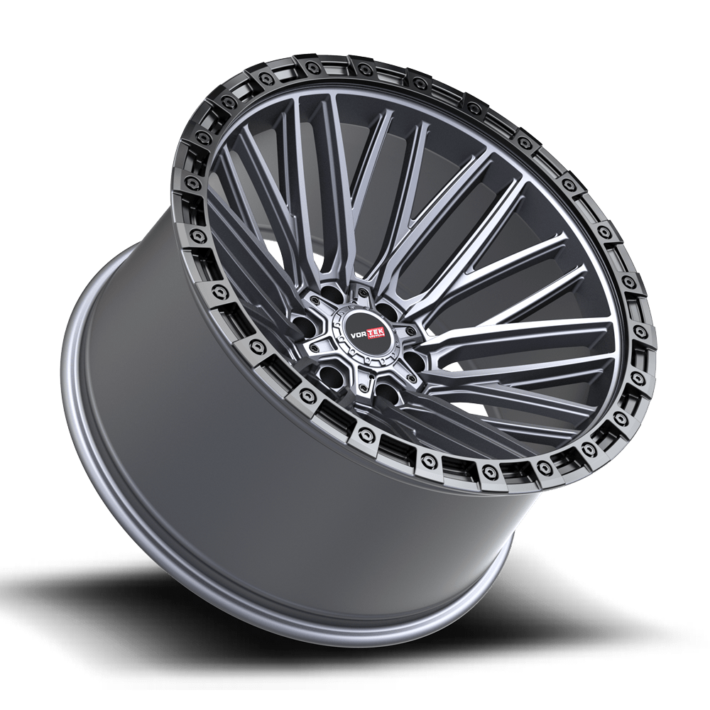 VORTEK VRT-608 22.0x12.0 6x135/6x139.7 Matte Titanium Black Bead Ring