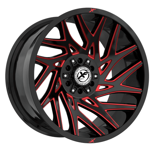 XF OFFROAD XF-229 20.0x10.0 6x135/6x139.7 Gloss Black Milled Red