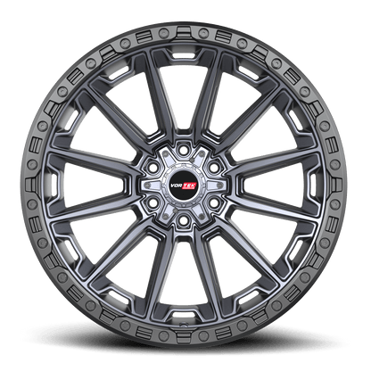 VORTEK VRT-601 24x10 6x135/6x139.7 -12 Matte Titanium Black Bead Ring