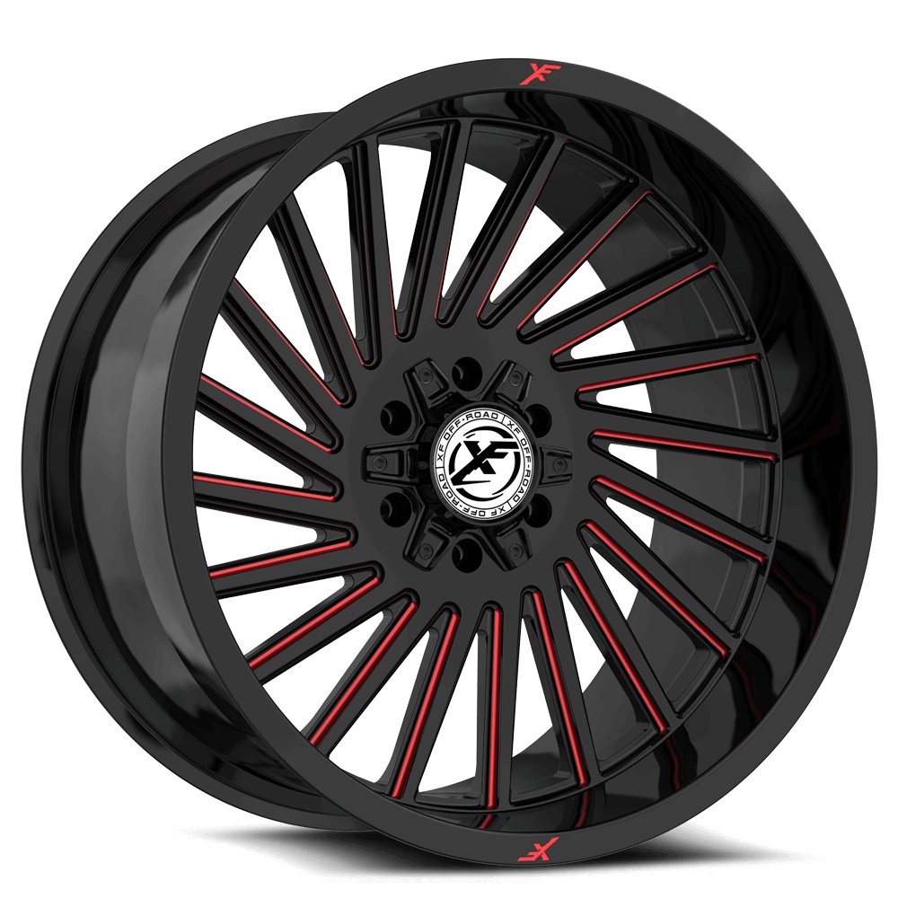 XF OFFROAD XF-239 20.0x10.0 6x135/6x139.7 Gloss Black Milled Red