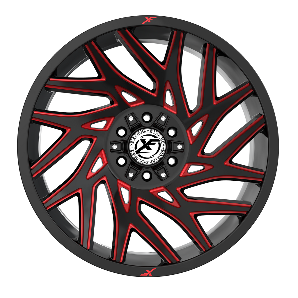 XF-229 20x10 5x127/5x139.7 -12 Gloss Black & Red Milled
