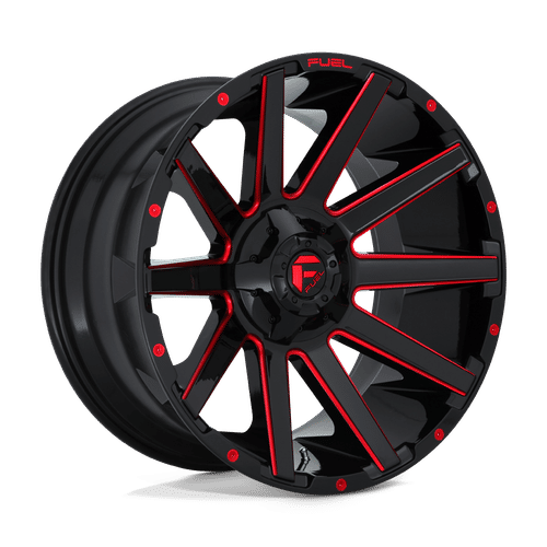 FUEL OFF-ROAD D643 20.0x10.0 8x170 GLOSS BLACK RED TINTED CLEAR
