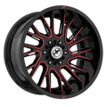 XF OFFROAD XF-230 20.0x9.0 5x127/5x139.7 Black Machined Red