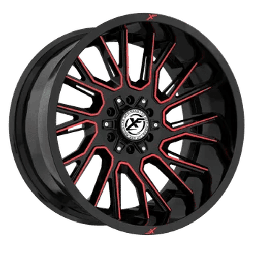 XF OFFROAD XF-230 22.0x10.0 8x165.1/8x170 Black Machined Red