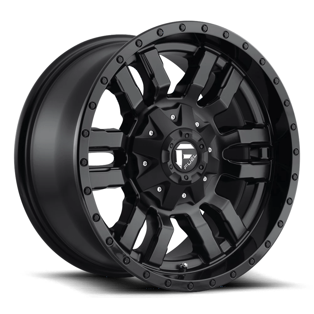FUEL OFF-ROAD D596 SLEDGE 18.0x9.0 5x127/5x114.3 MATTE BLACK GLOSS BLACK LIP