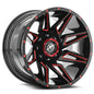 XF OFFROAD XF-218 22.0x12.0 6x135/6x139.7 Gloss Black Milled Red