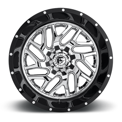 FUEL D211 TRITON 20x12 8x180 -44 CHROME PLATED GLOSS BLACK LIP
