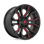 Fuel D712 22x10 8x180 -18 GLOSS BLACK RED TINTED CLEAR