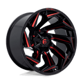 FUEL OFF-ROAD D755 22.0x12.0 8x180 GLOSS BLACK MILLED WITH RED TINT