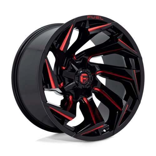 FUEL OFF-ROAD D755 22.0x12.0 8x170 GLOSS BLACK MILLED WITH RED TINT