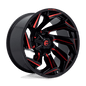 FUEL OFF-ROAD D755 22.0x12.0 8x170 GLOSS BLACK MILLED WITH RED TINT