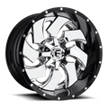 FUEL OFF-ROAD D240 20.0x9.0 8x165.1 CHROME PLATED GLOSS BLACK LIP