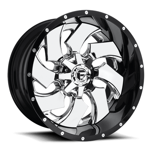 FUEL OFF-ROAD D240 20.0x9.0 8x165.1 CHROME PLATED GLOSS BLACK LIP