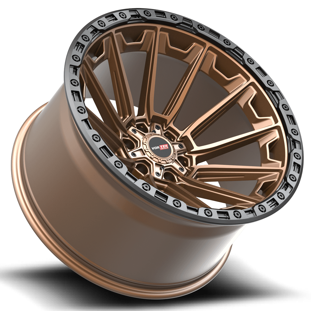 VORTEK VRT-601 17.0x9.0 6x135/6x139.7 Matte Bronze With Black Bead Ring