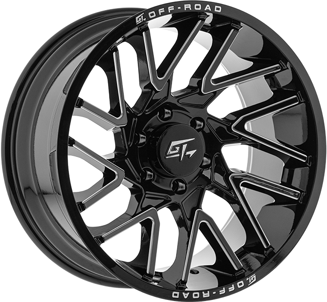 GT OFFROAD AGGRESSION 22.0x12.0 8x180 Gloss Black Milled