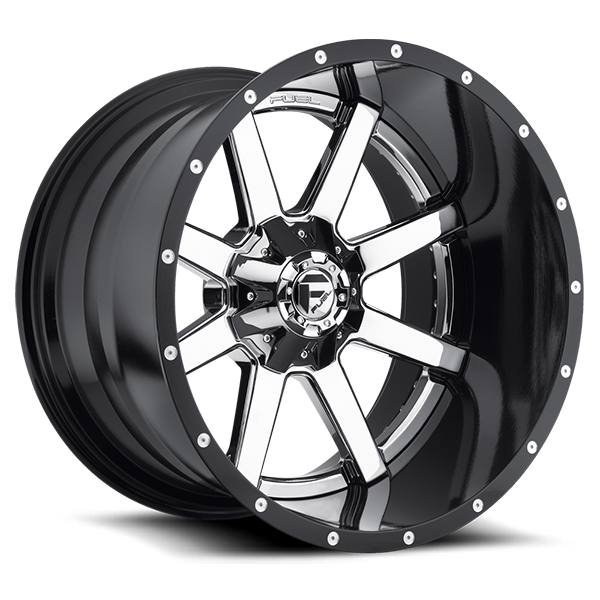 FUEL OFF-ROAD D260 MAVERICK 20.0x12.0 8x165.1 CHROME PLATED GLOSS BLACK LIP