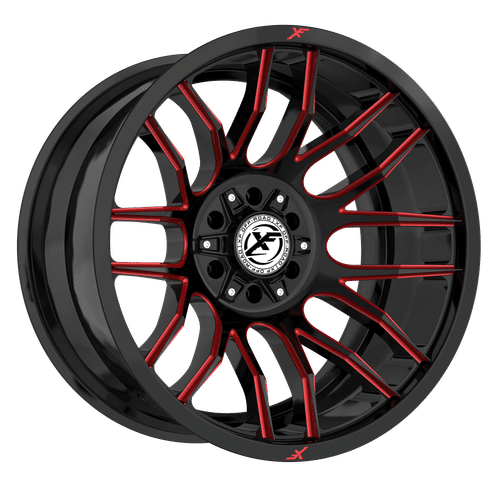 XF OFFROAD XF-232 20.0x10.0 6x135/6x139.7 Gloss Black Milled Red