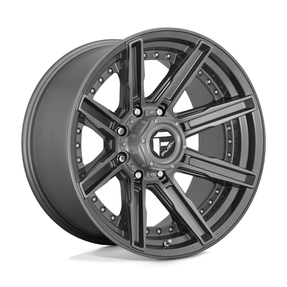 FUEL OFF-ROAD D710 ROGUE PLATINUM 20.0x10.0 8x165.1 BRUSHED GUN METAL TINTED CLEAR