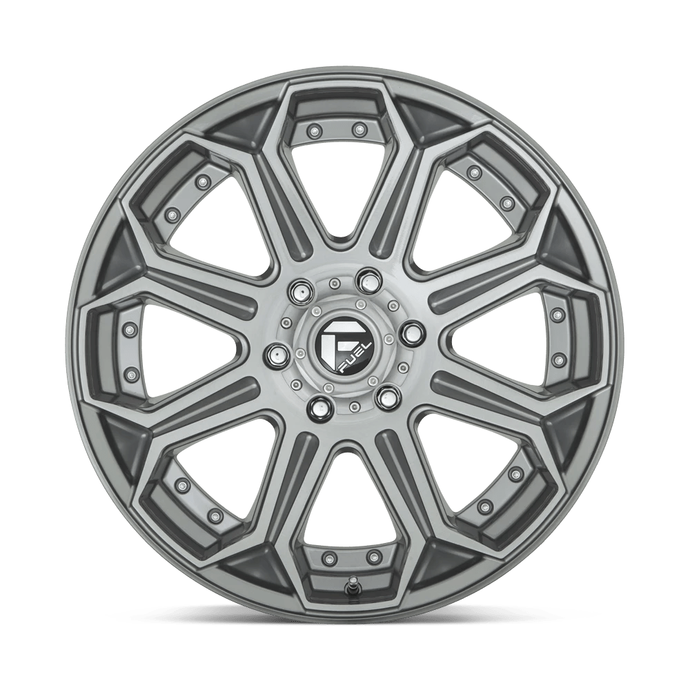 FUEL OFF-ROAD D705 SIEGE 22.0x10.0 6x139.7 BRUSHED GUN METAL TINTED CLEAR