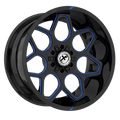 XF OFFROAD XF-233 20.0x9.0 5x127/5x139.7 Gloss Black Milled Blue