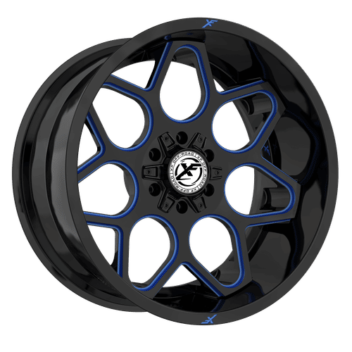 XF OFFROAD XF-233 20.0x9.0 5x127/5x139.7 Gloss Black Milled Blue