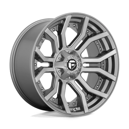 FUEL D713 RAGE PLATINUM 24x12 8x180 -44 BRUSHED GUN METAL TINTED CLEAR