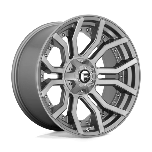 FUEL D713 RAGE PLATINUM 22x10 8x180 -18 BRUSHED GUN METAL TINTED CLEAR