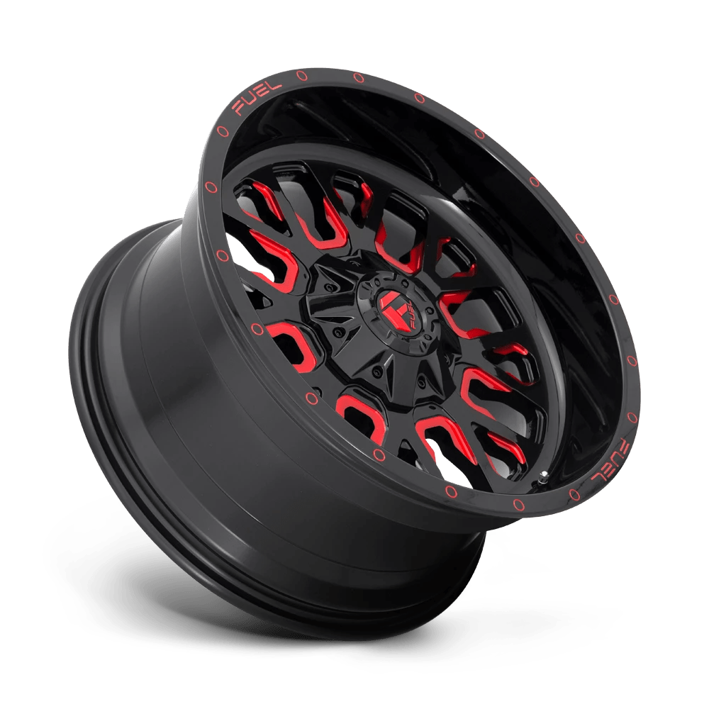 FUEL OFF-ROAD D612 STROKE 20.0x10.0 8x170 GLOSS BLACK RED TINTED CLEAR