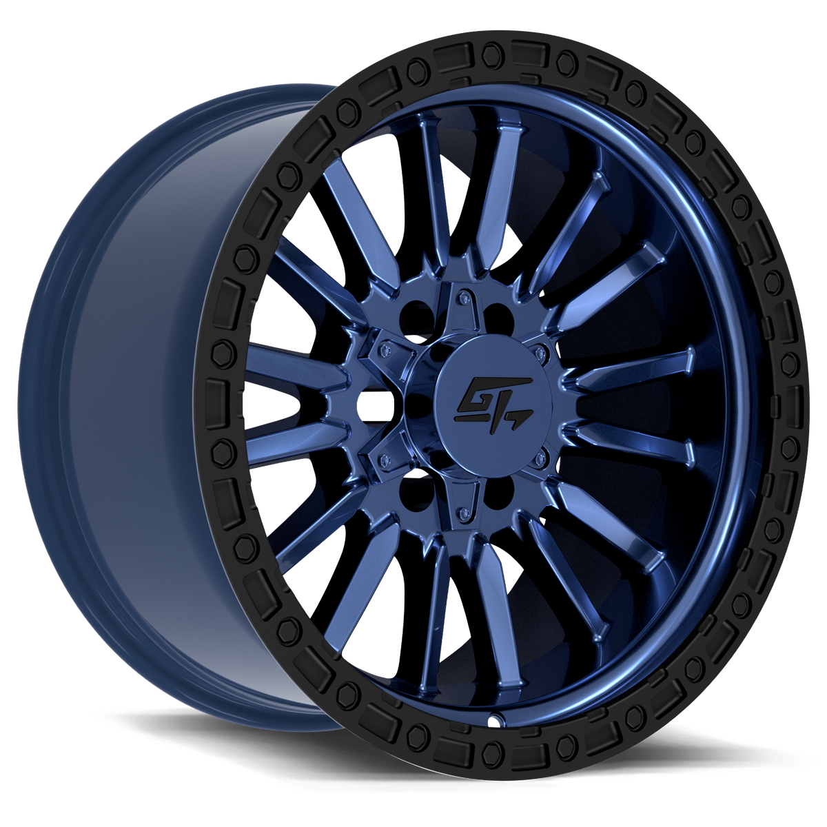 CHAMBER 18x12 6x135 / 6x139.7 -44 Black Ring / Midnight Blue Centre