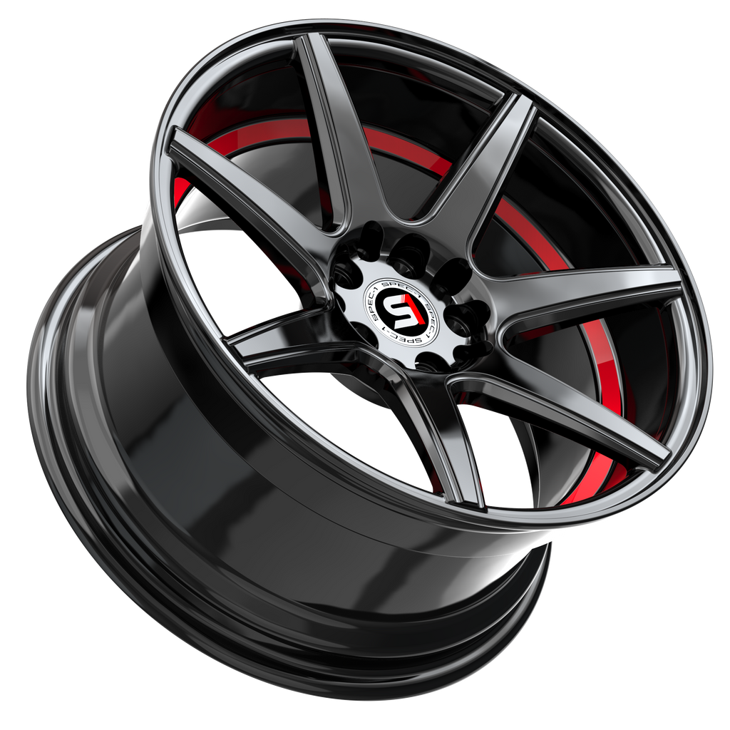 SPEC-1 RACING SP-73 18.0x8.0 5x114.3/5x110 Gloss Black & Red Undercut