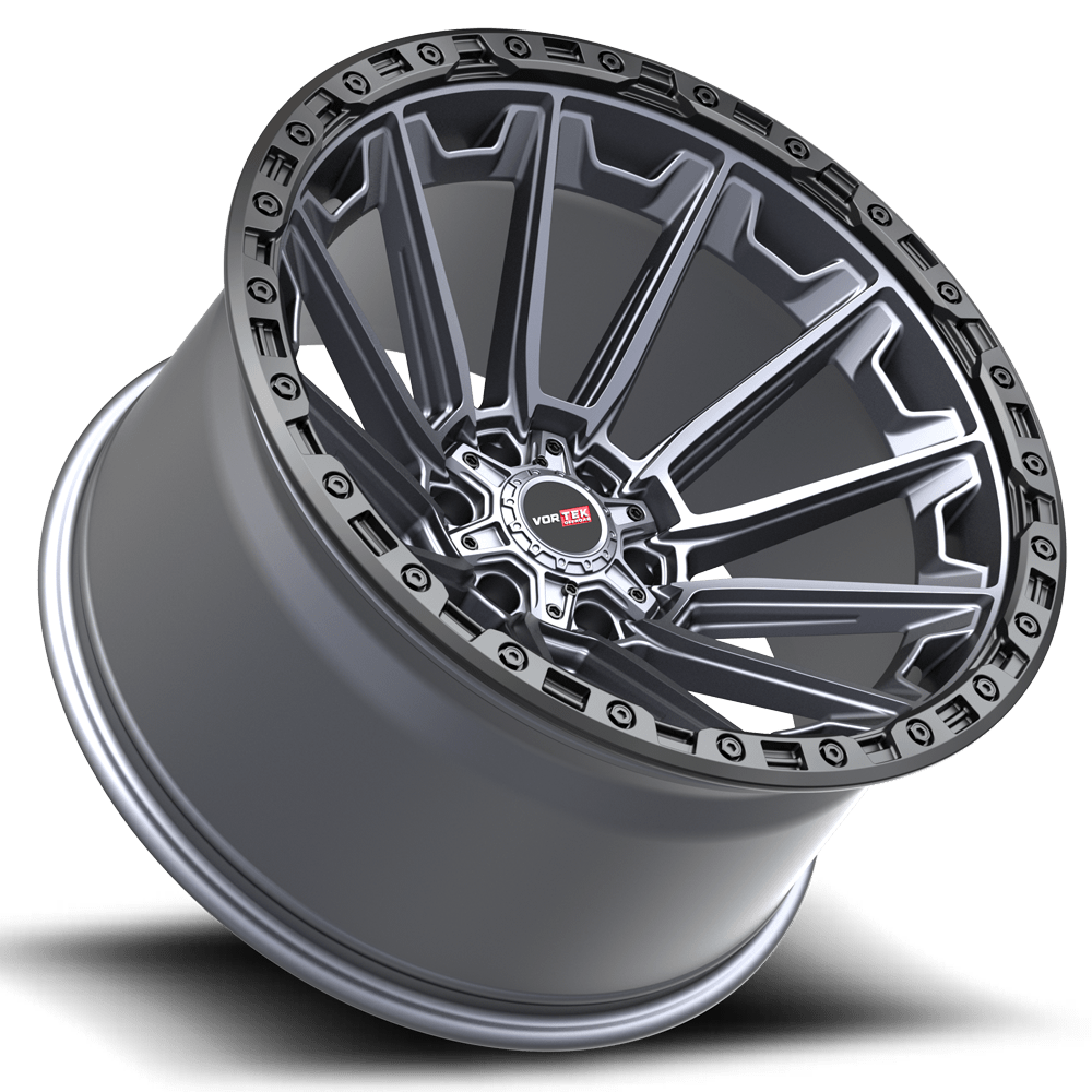 VORTEK VRT-601 22.0x12.0 6x135/6x139.7 Matte Titanium Black Bead Ring