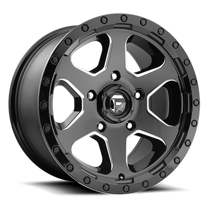 FUEL D590 RIPPER 17x9 5x127 -12 GLOSS BLACK MILLED