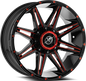 XF OFFROAD XF-220 22x10 8x170/8x6.5 -24 Black Milled Red